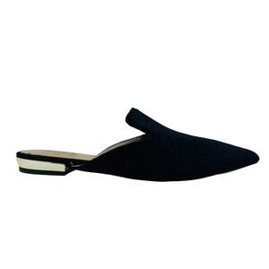 Aldo Mule Flats Pointed Toe Career Casual Black Flat Leather Line - 9